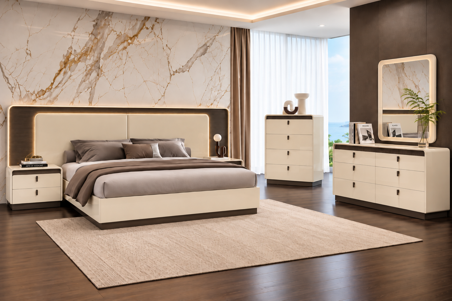 Elora - Beige & Grey